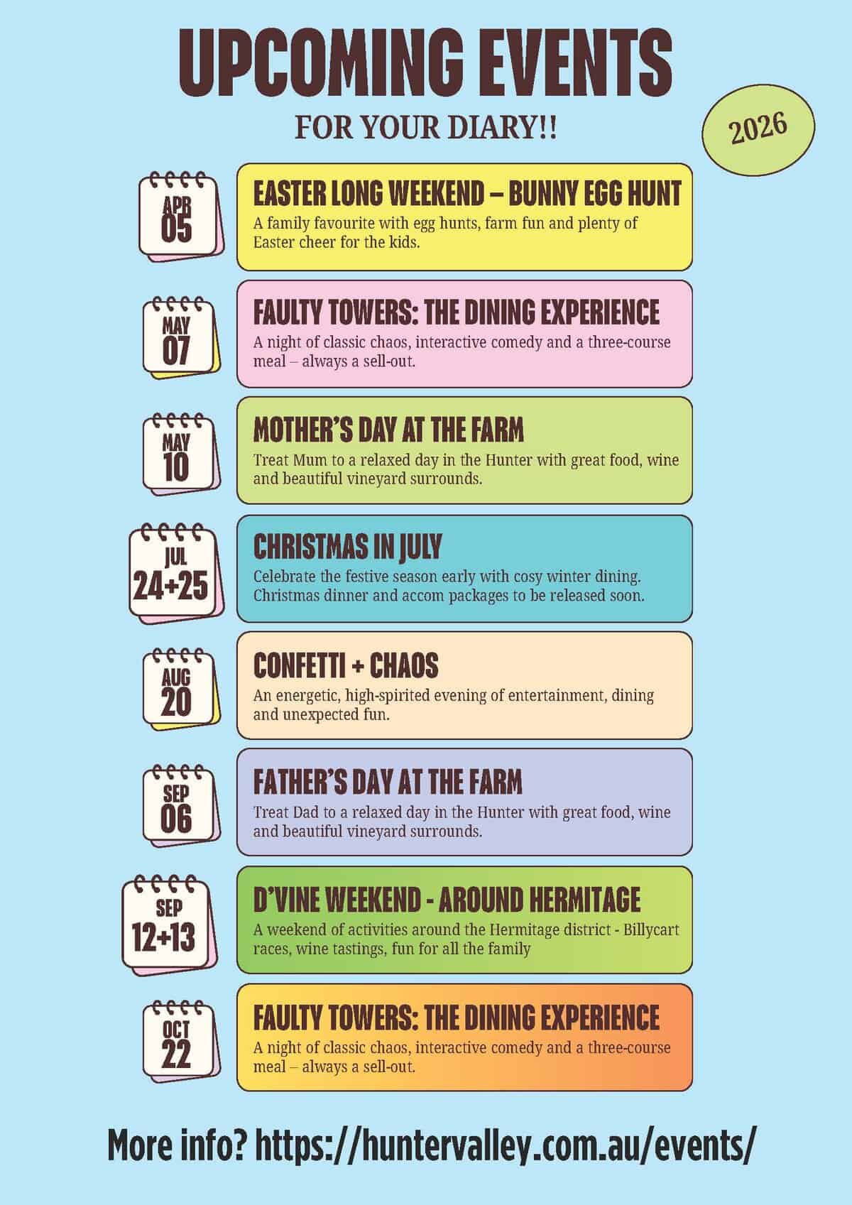 calendar of events 2026