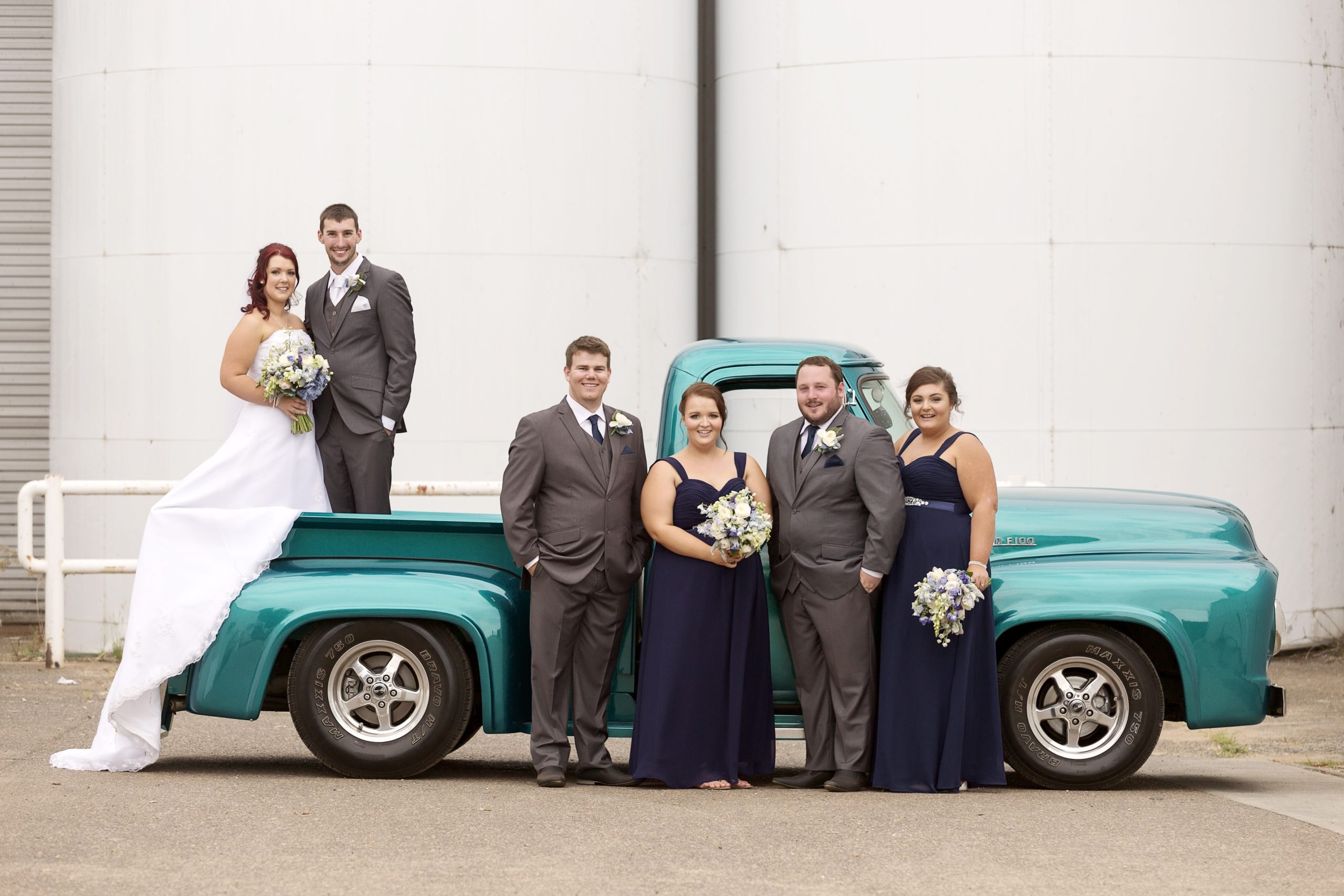 Wedding party celebrating at Hunter Farm in the Hunter Valley