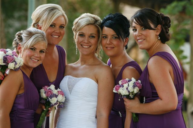 Bride and wedding party at Hunter Farm in the Hunter Valley