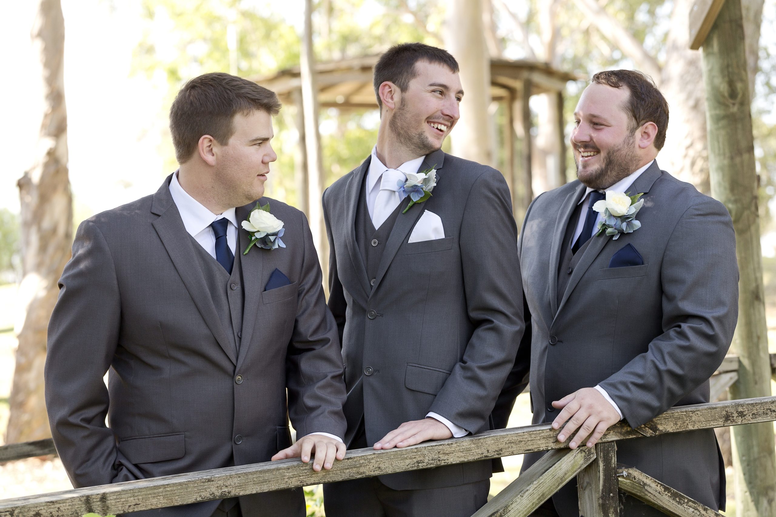 Groom and wedding party at Hunter Farm in Pokolbin
