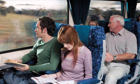 Express train travelling from Sydney to the Hunter Valley
