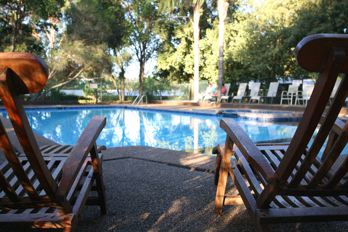 Outdoor swimming pool at Hunter Valley Resort + Farm in Pokolbin