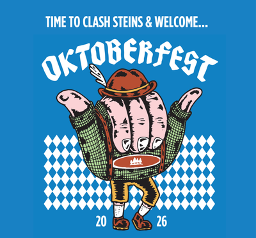 Official Oktoberfest 2026 promotional poster for 4 Pines at the Farm in Pokolbin